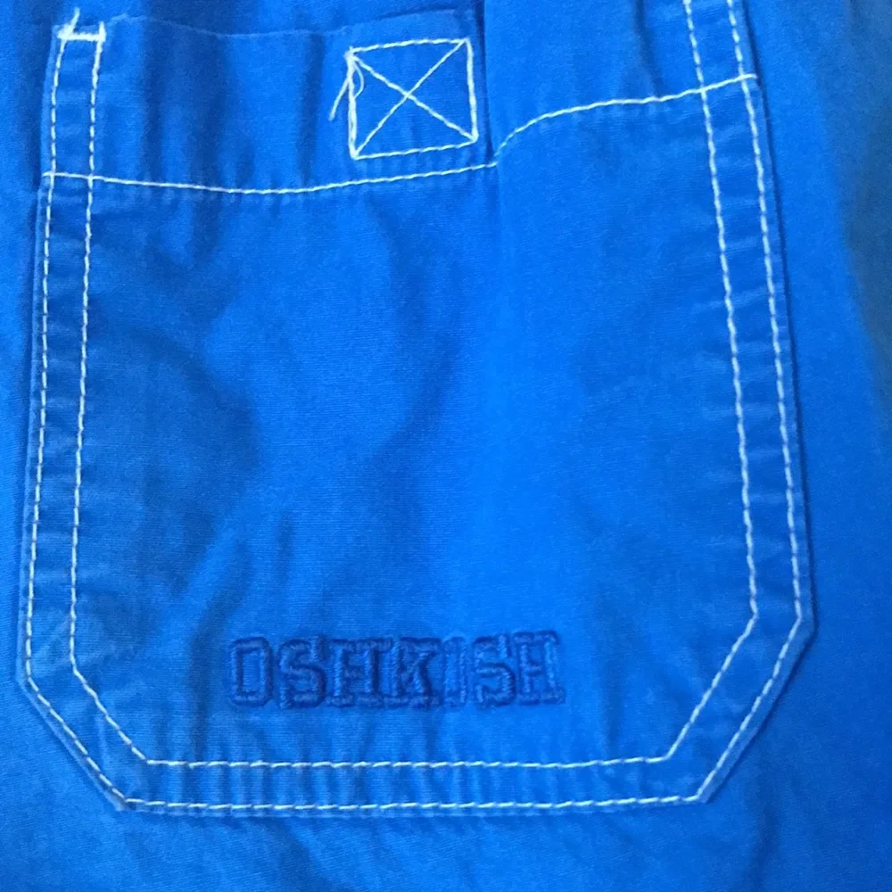 OshKosh BGosh size 7 royal blue pocket cargo cotton poplin pull on shorts